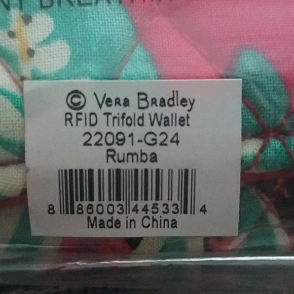 NWT Rumba Vera bradley RFID trifold and hobo bag - Picture 3 of 3